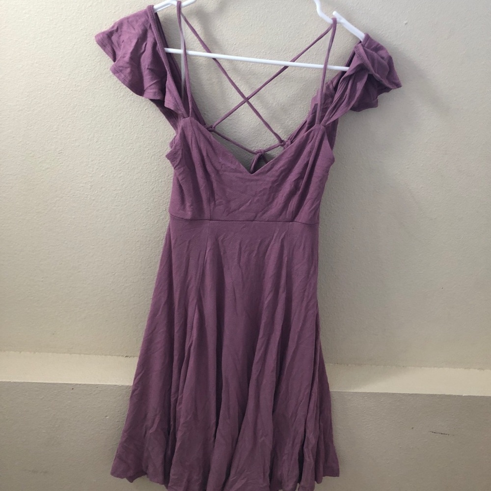 Purple strappy skater dress